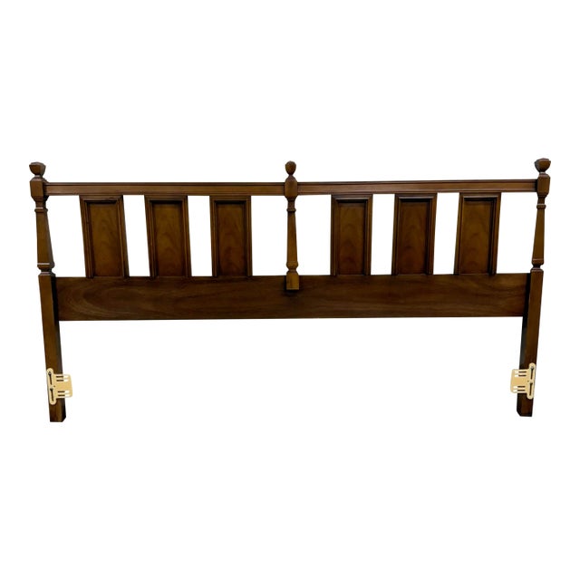 Vintage King Size Traditional Federal Style Raised Recessed Panel Headboard For Sale