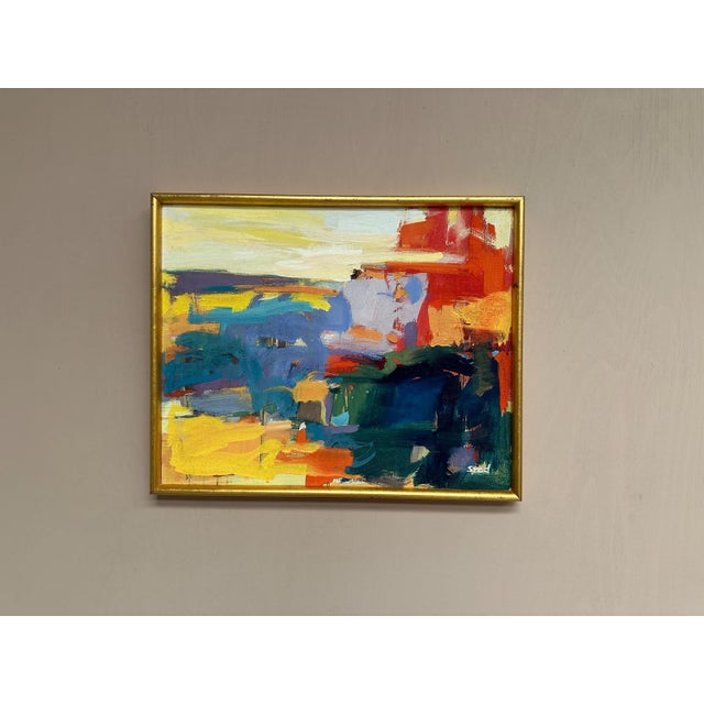 Ubaid Syed, Abstract, 1950s, Oil on Canvas, Framed For Sale - Image 7 of 18