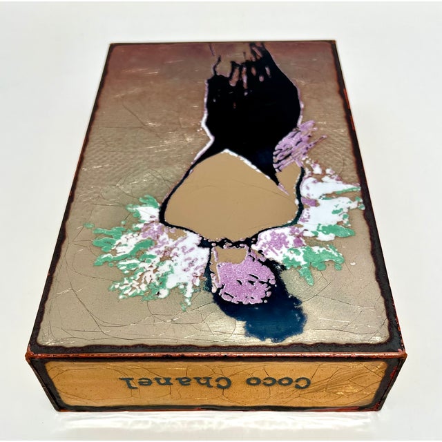 Copper Houston Llew Spiritile Timeless #161 – Coco Chanel Quote – Glass Enamel on Copper Wall Art For Sale - Image 8 of 14