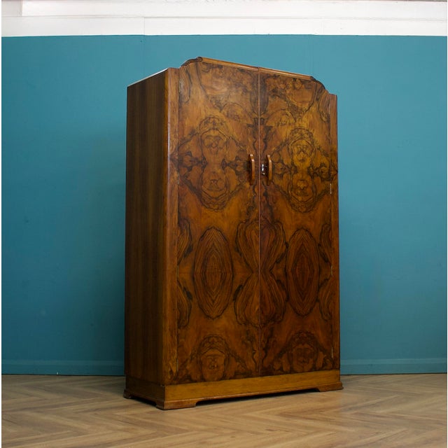 Vintage Art Deco Burr Walnut Wardrobe, 1930s For Sale - Image 4 of 9