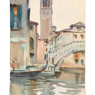 Rialto Bridge, Venice by John Singer Sargent, Vintage Art Print, 16" X 20" For Sale