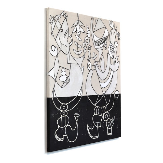 Contemporary If Not for You - Large Oversized Abstract Modern Organic Shape Mixed Media Artwork on Canvas by Rue Bootay For Sale - Image 3 of 9