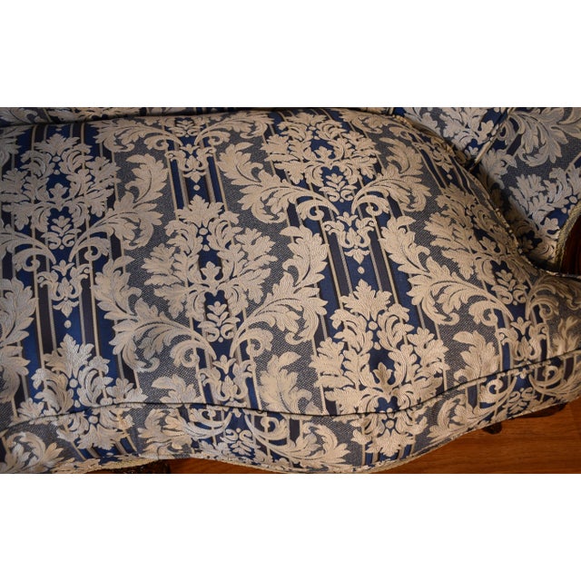 1900 - 1909 1900s Antique French Louis XV Walnut High-Back & Spring-Seat Loveseat / Settee For Sale - Image 5 of 16