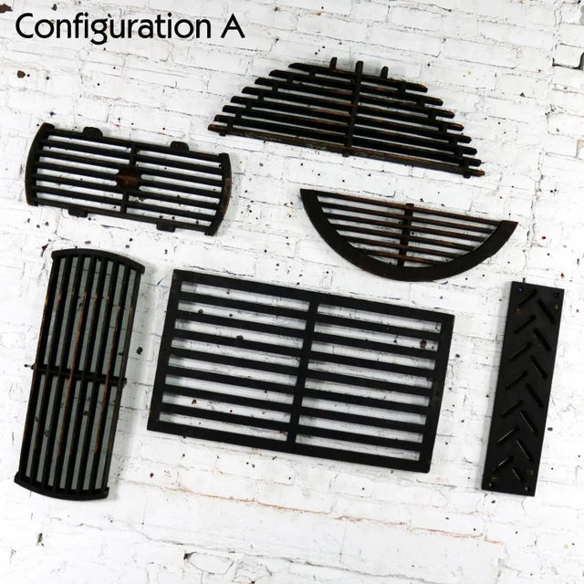 Incredible set of six antique handmade wood industrial foundry patterns. These were created to make the sand cast molds...