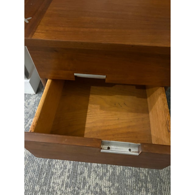 Rare MCM Merton Gershun American of Martinsville Walnut Dropleaf Desk With Aluminum Stars For Sale - Image 15 of 18