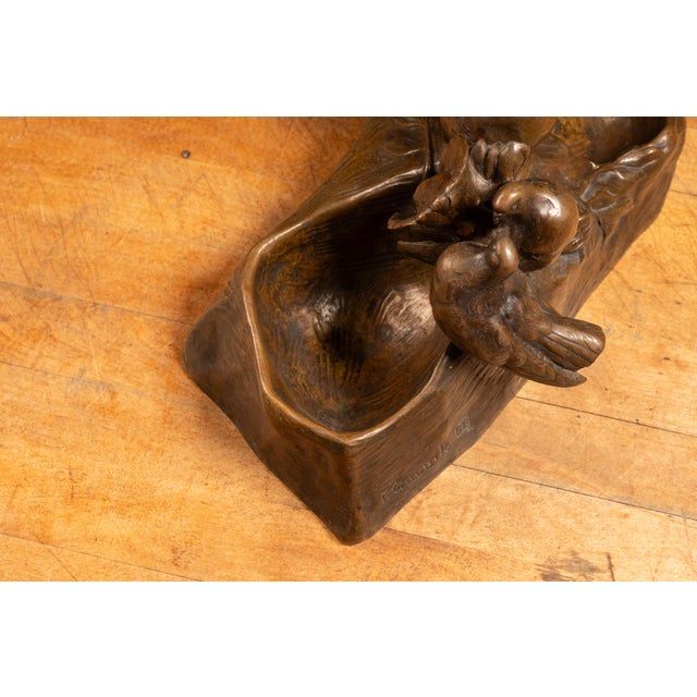 Early 20th Century Gornik Bronze Sculptural Inkwell; Stamped and Signed For Sale - Image 10 of 11