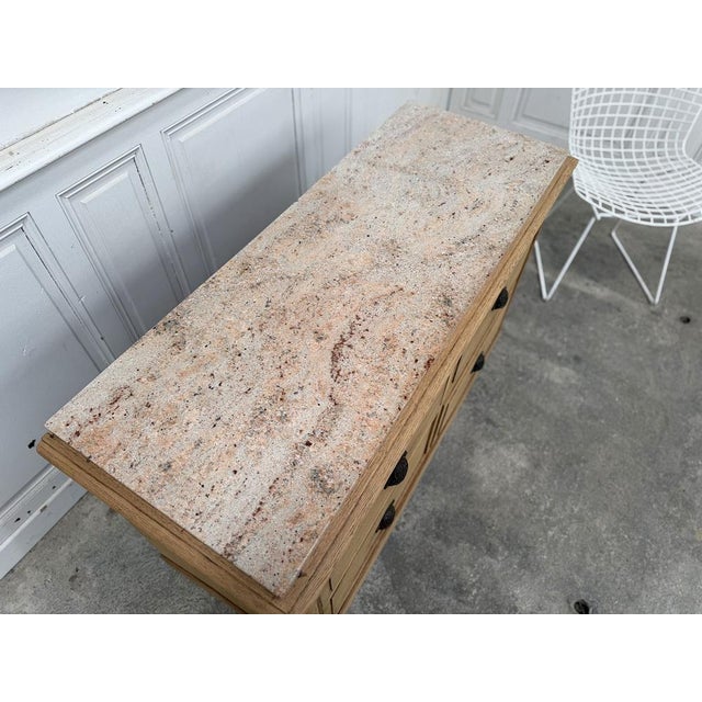 Marble and Oak Counter, 1900 For Sale - Image 4 of 10