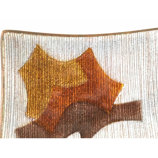 Mid-Century Modern Brown and White Lacquered Copper Ashtray by Del Campo, 1960s For Sale - Image 3 of 6