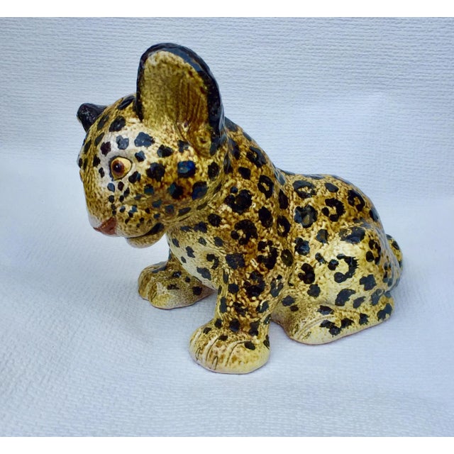 Mid-Century Italian Ceramic Leopard Cub, 1960s For Sale - Image 13 of 13