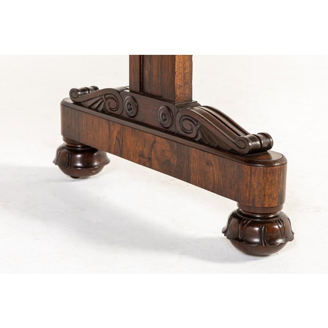 Wood Antique English Regency Rosewood Library Table, 1800s For Sale - Image 7 of 10