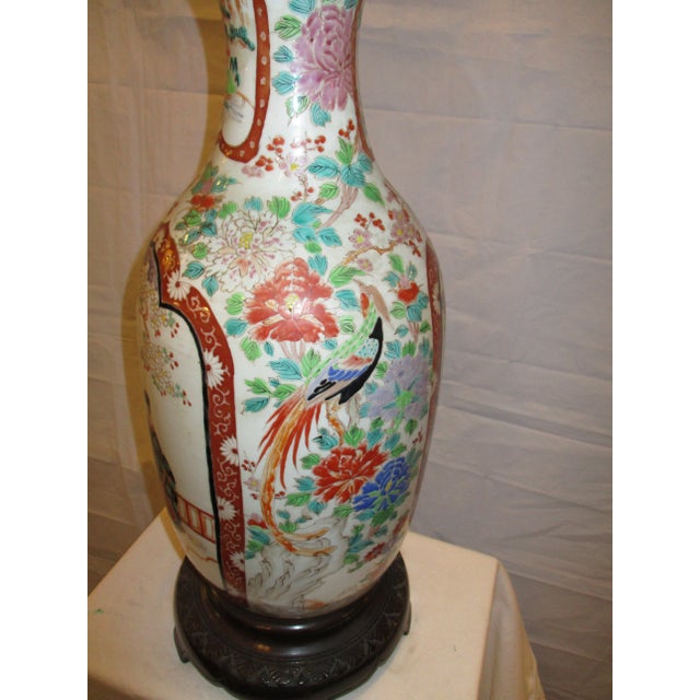 Japanese Satsuma VaseLamp on Wooden Base Chairish