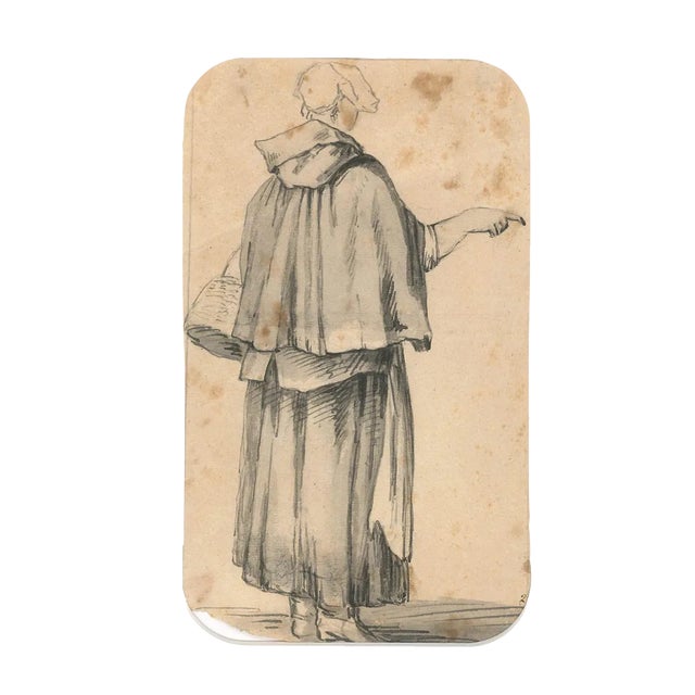 Figure of Breton Woman - Drawing by J. P. Verdussen - End of 18th Century End of 18th Century For Sale