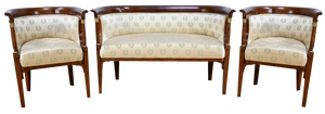 Early 20th Century Empire Stained Beech Living Room Set from J&J Kohn, 1890s, Set of 3
