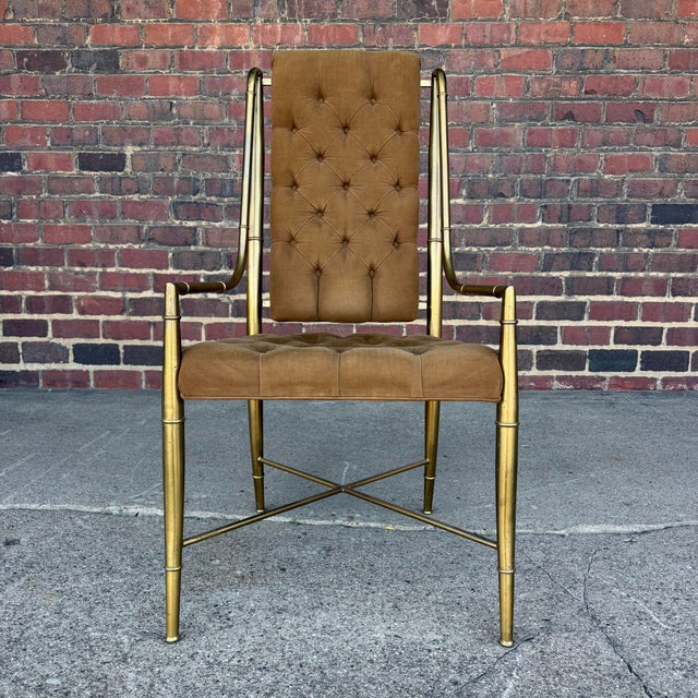 Mastercraft 1970s Brass and Glass Racetrack Dining Set For Sale - Image 11 of 12