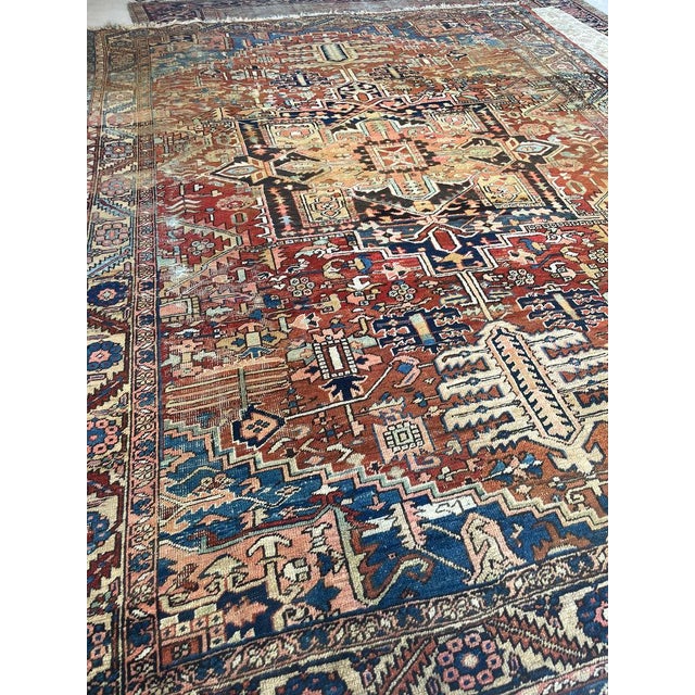 Antique Heriz Fantastic Personality & Colors, C. 1910-20's Rug 9 x 12 For Sale - Image 13 of 16