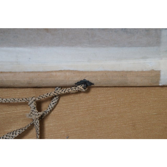 Antique Signed Asian Watercolor on Silk Landscape Figure Scroll Cherry Blossom For Sale - Image 10 of 13