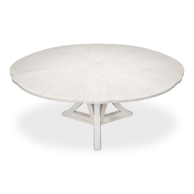 Modern Transitional Round Dining Table, Large - White Oak For Sale - Image 3 of 11