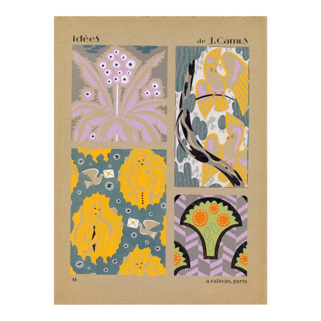 "Idees De J. Camus, Pl. 11" Lithograph C. 1922 For Sale