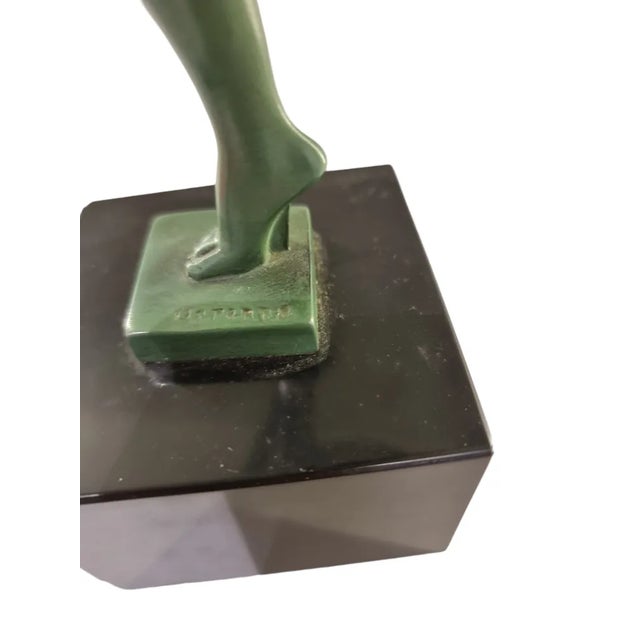1920s Art Deco Danseuse Paienne Figurine by Derenne for Max Le Verrier, France, 1920s For Sale - Image 5 of 9