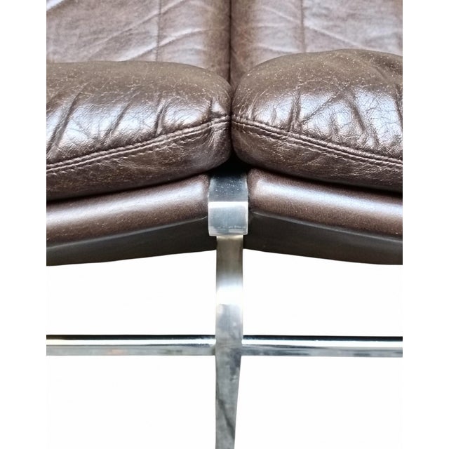 Black Vintage Two-Seater Leather Sofa by Andre Vandenbeuck for Strassle International, 1960s For Sale - Image 8 of 15