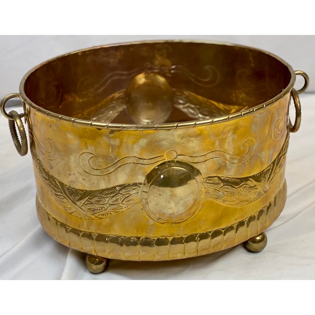 Vintage Mottahedeh Patinated Brass Planter Chairish