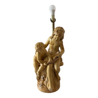 Large Vintage Italian Statue Table Lamp For Sale