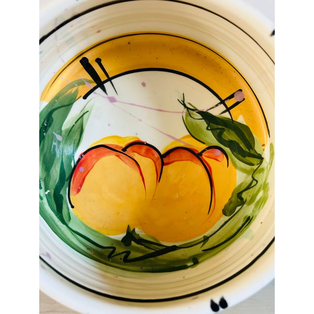 Abstract Original Studio Pottery Serving Bowl Abstract Peaches Design by Donna Toohey For Sale - Image 3 of 7