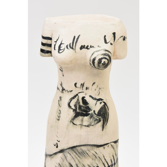 1990s Vintage 1980's Abstract Female Ceramic Torso Sculpture For Sale - Image 5 of 11