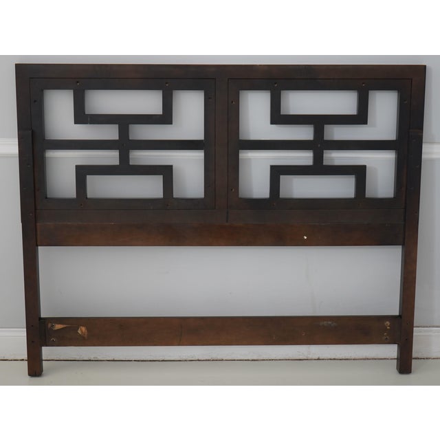 Century Black Painted Queen Size Headboard For Sale - Image 9 of 10