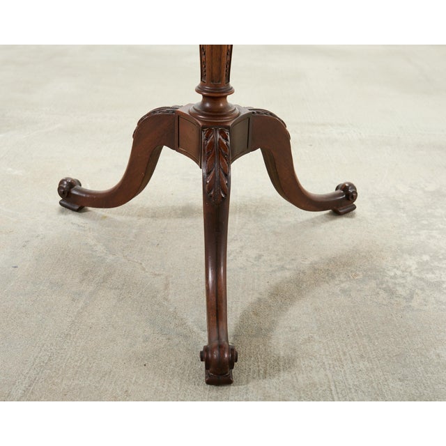 Georgian Style Carved Mahogany Pie Crust Tripod Drinks Table For Sale - Image 17 of 18
