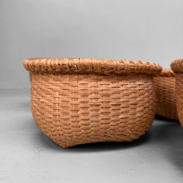 Vintage Japanese Bamboo Baskets, 1980s, Set of 5 For Sale - Image 10 of 12