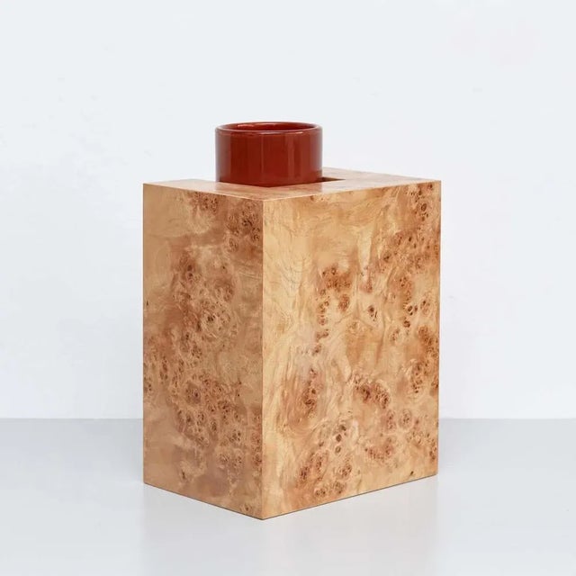 Wood Wood and Murano Glass Vase Y from 27 Woods for Chinese Artificial Flowers by Ettore Sottsass For Sale - Image 7 of 18