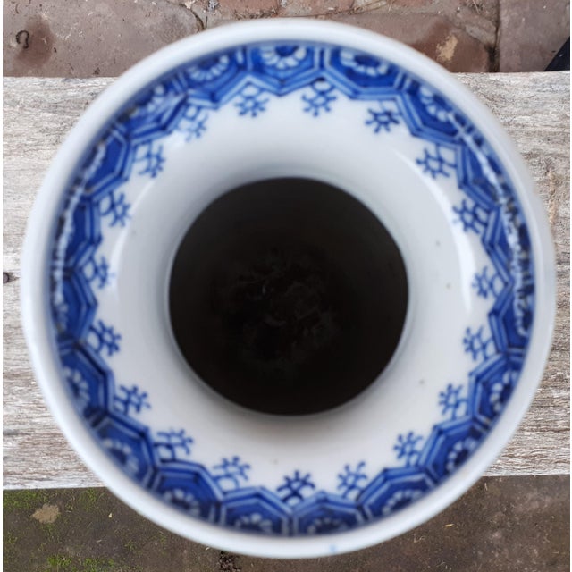 Blue Japanese Blue and White Porcelain Vase, Japan For Sale - Image 8 of 14