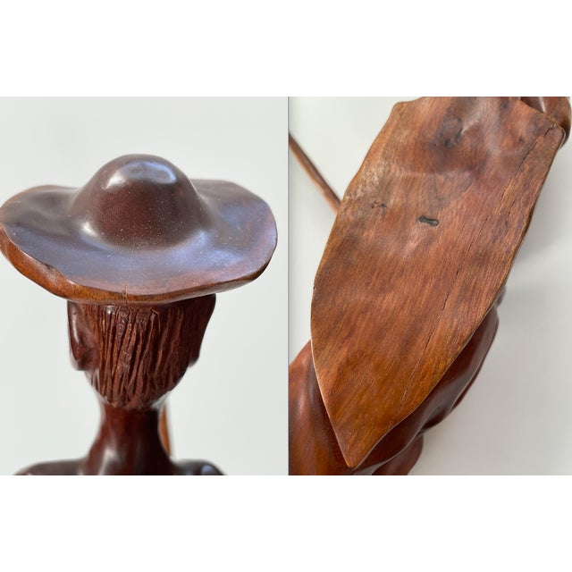 Vintage Don Quixote Wood Carving Sculpture For Sale - Image 13 of 15