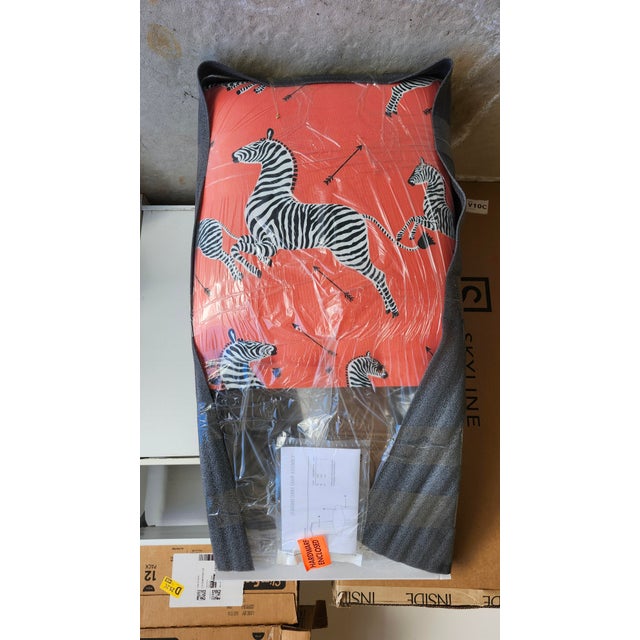 Mid-Century Modern Set of 4 Classic Coral Zebra Dining Chairs, MCM For Sale - Image 3 of 6