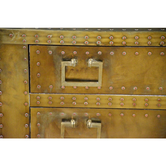 1970s Brass Nightstand Chest by Sarreid LTD Italy For Sale - Image 10 of 11