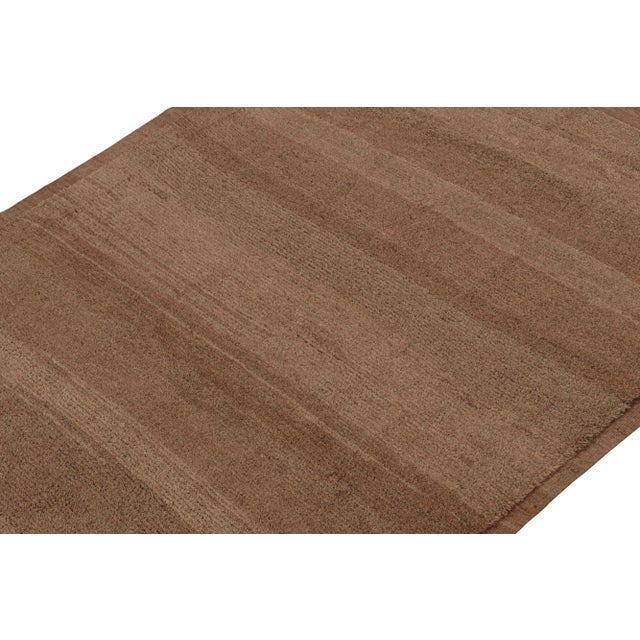 Rug & Kilim Rug & Kilim’s Modern Rug in Terracotta Tones and Striae With Brown Accents For Sale - Image 4 of 8