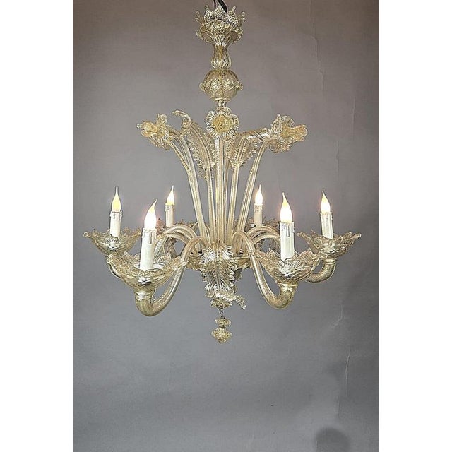 Italian Six-Arm Murano Chandelier, 1900s For Sale - Image 9 of 11