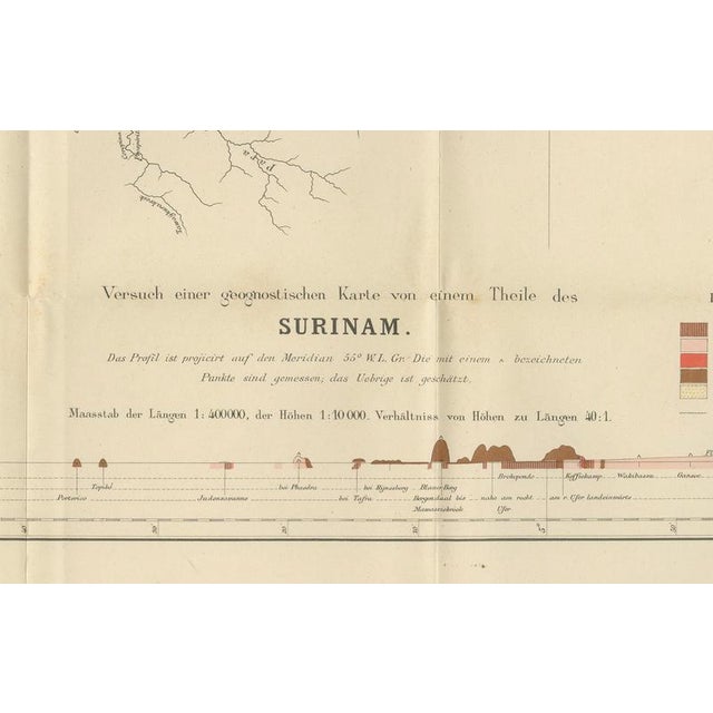 Antique Geological Survey Map of Surinam, 1888 For Sale - Image 10 of 11