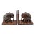 Mid 20th Century Anglo-Indian Carved Hardwood Elephant Bookends With Intricate Bone Inlay — Pair For Sale