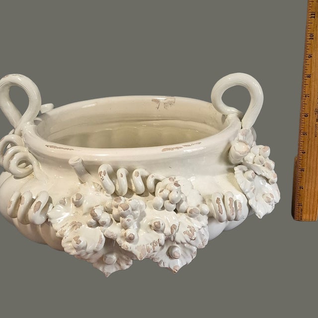 Tuscan Italian Ceramiche i.m.a Grape Vine Center Piece Bowl Cache Pot Planter For Sale - Image 16 of 17
