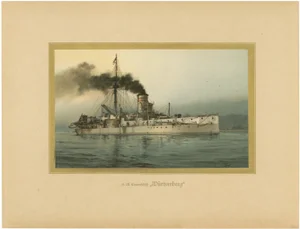 Hugo Graf, SMS Württemberg: German Coastal Defense Ship, 1903, Print