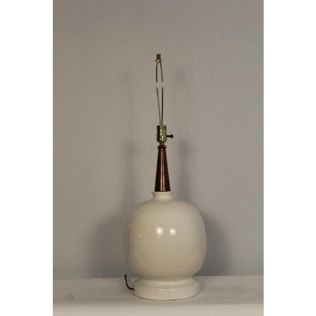 Mid 20th Century Soholm Influence Ceramic Table Lamp For Sale - Image 9 of 13