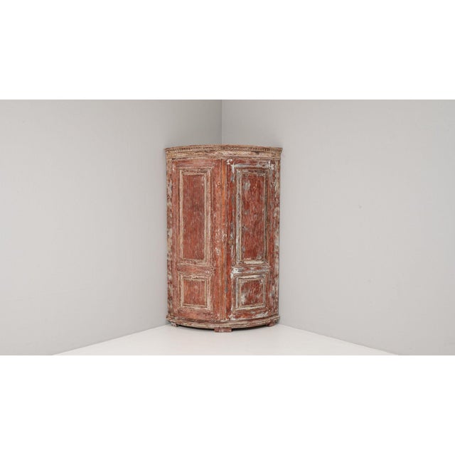 19th Century Sweden Traditional Burnt Orange Wood Storage Cabinets & Cupboards For Sale - Image 10 of 11