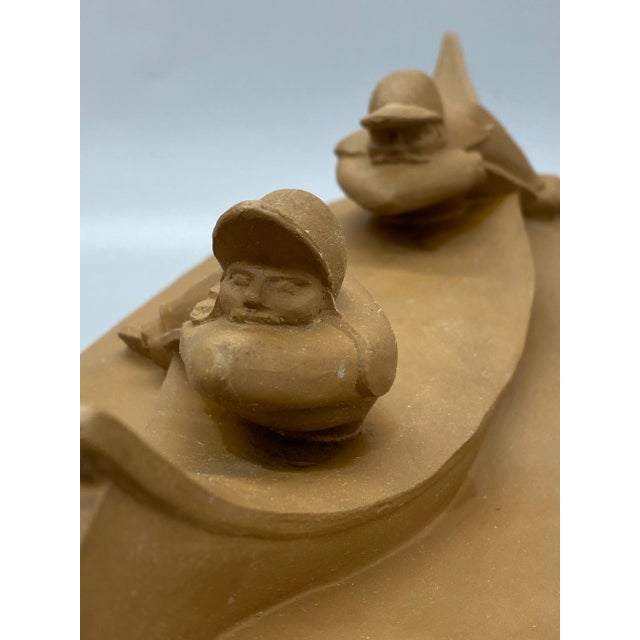 1980s Montgomery Smith Ceramic Whitewater Canoers Covered Vessel For Sale In New York - Image 6 of 12