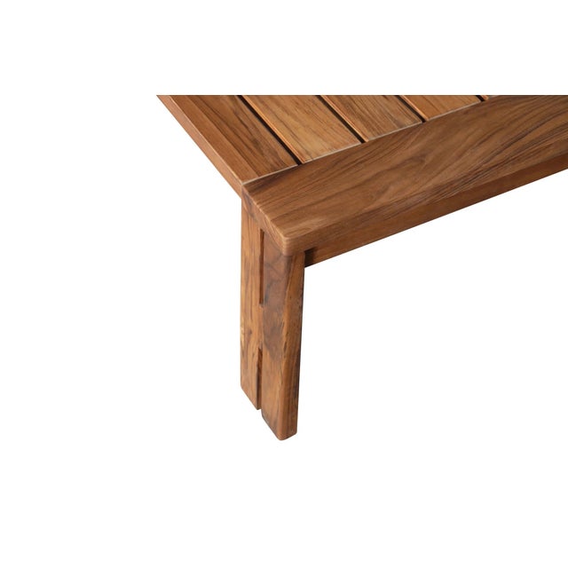Paradiso Outdoor Solid Teak Wood Sofa Set - Light Gray Fabric For Sale - Image 10 of 11