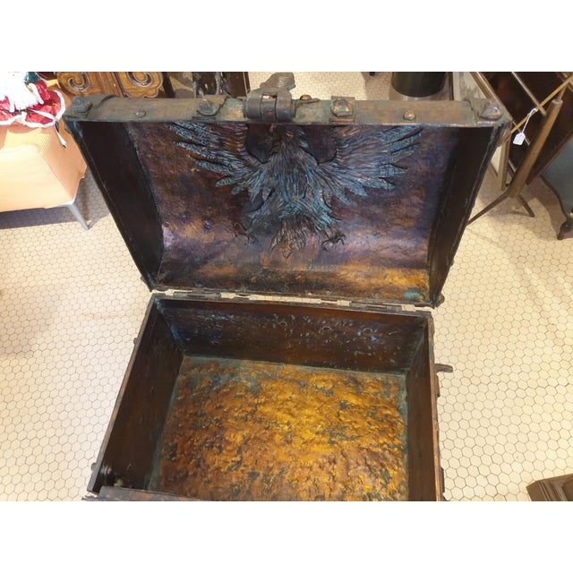 Antique Brass and Bronze Chest, 1800s For Sale - Image 9 of 10