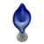 Clear and Blue Murano Glass Flower Vase, Italy, 1960s For Sale - Image 3 of 6