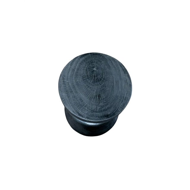 Sculptural Side Table Crafted From Mango Wood & Burnt Finish For Sale - Image 4 of 5