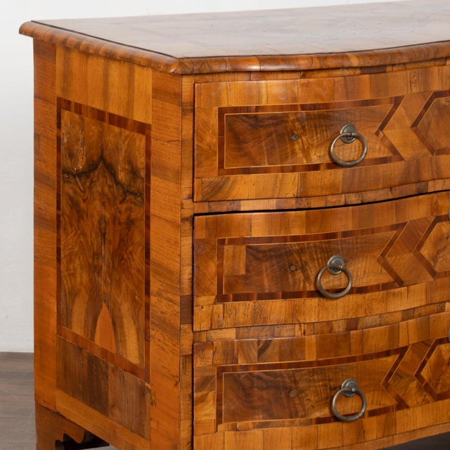 Late 18th Century German Rococo Inlaid Chest of Three Drawers For Sale - Image 9 of 15